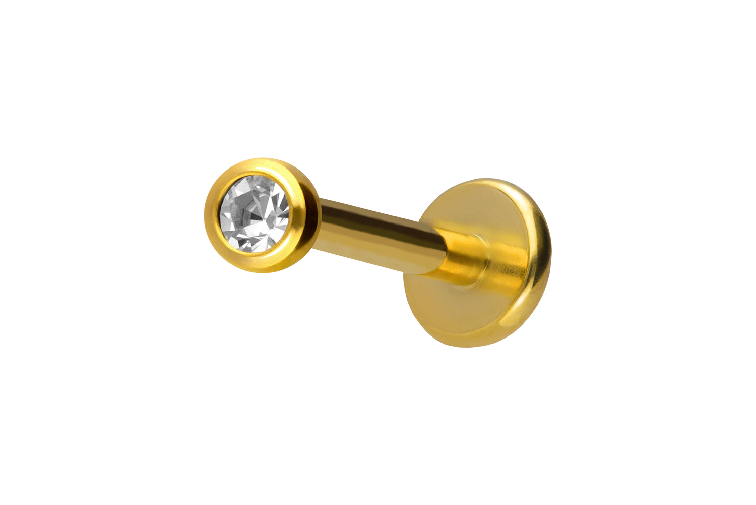 Titan Labret Piercing mit Innengewinde KRISTALL